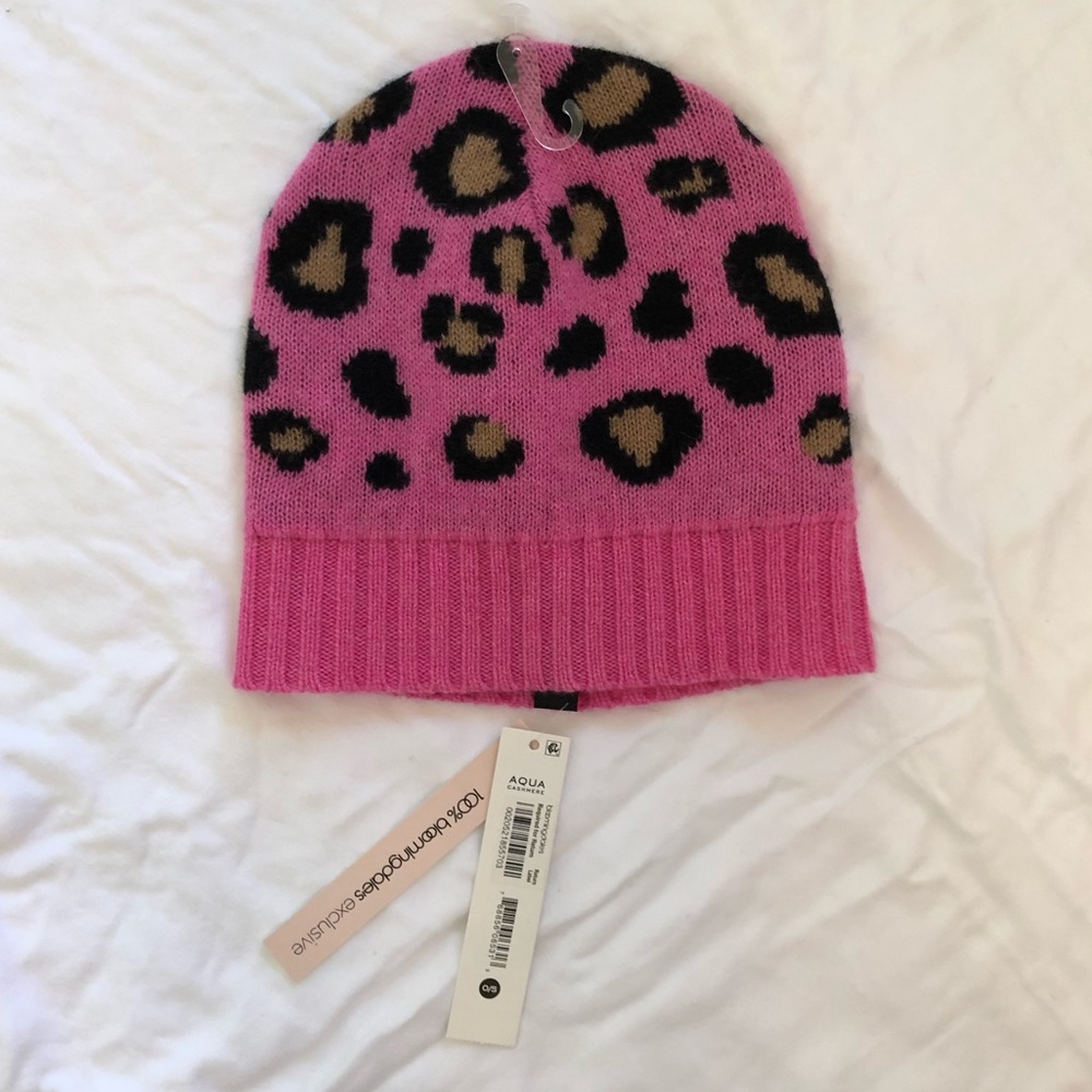Cashmere pink leapord print beanie